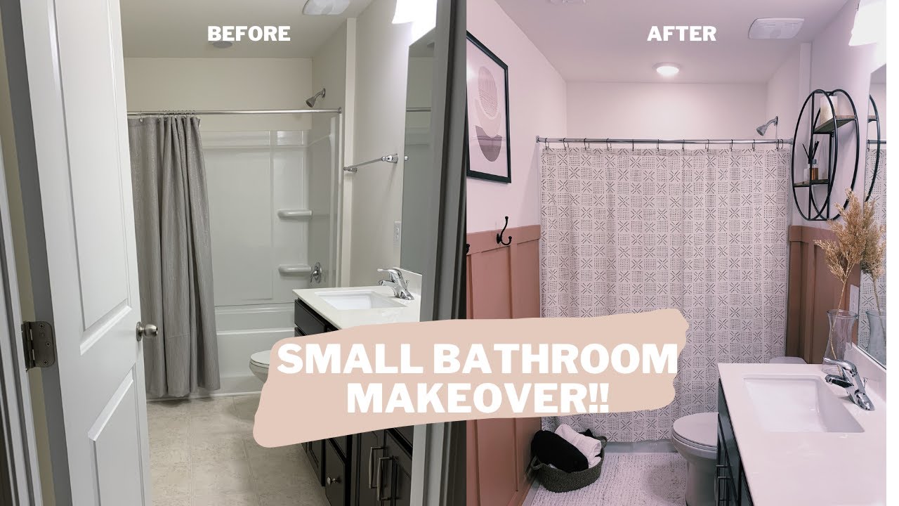 Small Bathroom Makeover On A Budget 2020 !! | DIY Board and Batten Wall ...