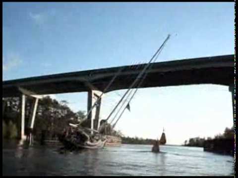 How to Get An 85 Ft Mast Under A 65 Ft Bridge