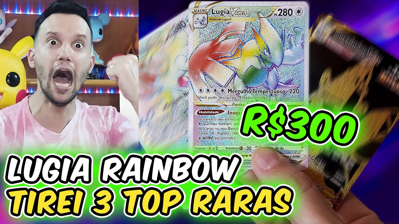 TIREI 2 RAINBOWS e 1 BLACK GOLD! LUGIA 300 reais VSTAR RAINBOW | CAPITÃO HUNTER CARTAS POKEMON TCG