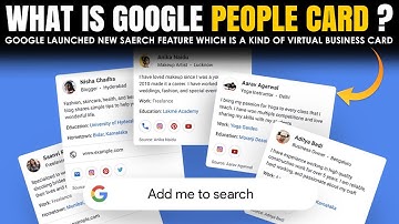 What is Google People Card and how to create it own? | Google launches People cards feature in India
