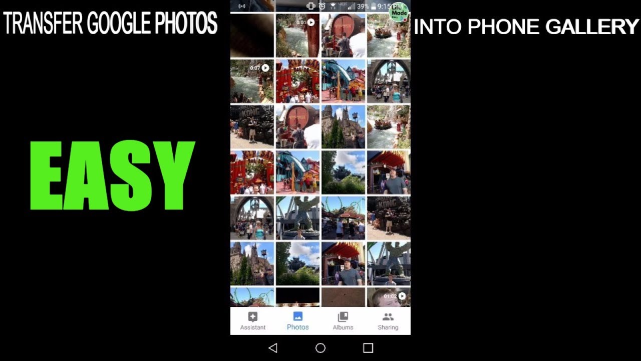 how to transfer photos from email to gallery on android