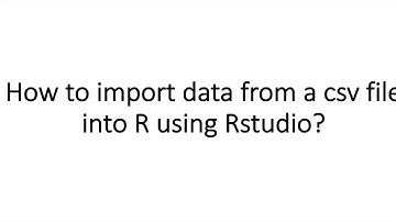 How to import data from a csv file into R using Rstudio?