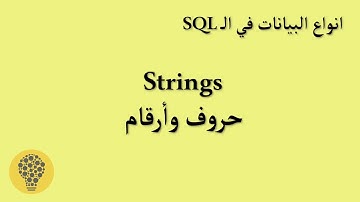 SQL أنواع البيانات