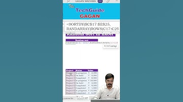Sort Data Randomly Using SORT Formula in and RANDARRAY Formula