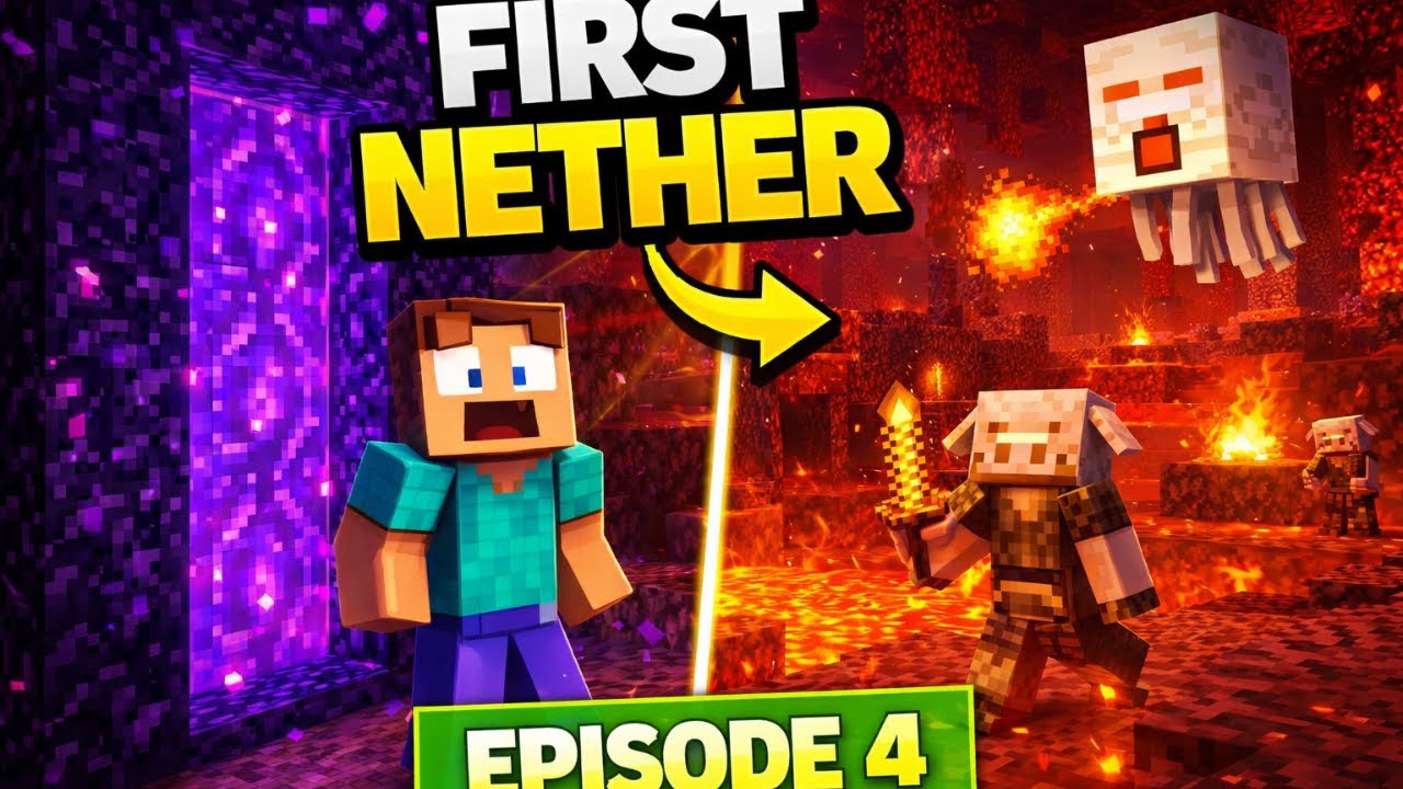 I Entered the NETHER for the FIRST TIME… 😱 | Minecraft Survival EP 4