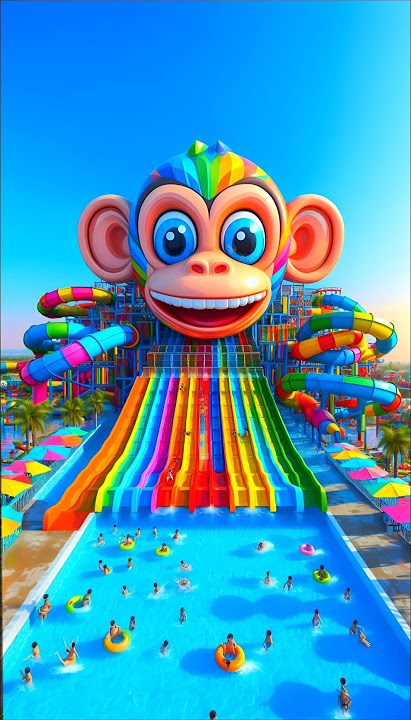 ❤️ Evolution of Catapillar : Big Monkey Water Slider Park 🥰 #cat #cute #love #shorts