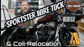 SPORTSTER WIRETUCK AND COIL RELOCATION