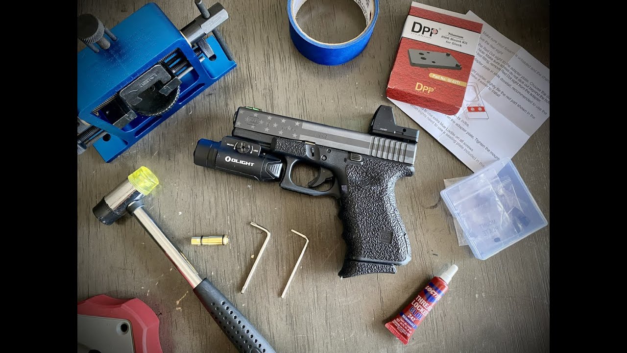 Комплект титановых креплений DPP - установка коллиматорного прицела Trijicon RMR на Glock 19 без ...