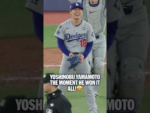 Yoshinobu Yamamoto's reaction once it was over 🤩