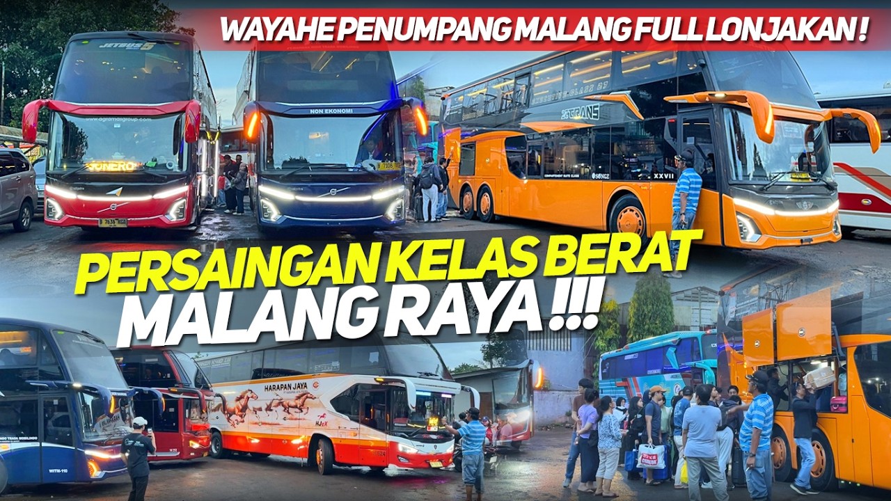 PENUMPANG MALANG FULL LONJAKAN‼️MOMEN FULL TRONTON KELAS BERAT BUS RUTE MALANG RAYA‼️