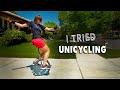 I tried UNICYCLING - forwards and BACKWARDS!