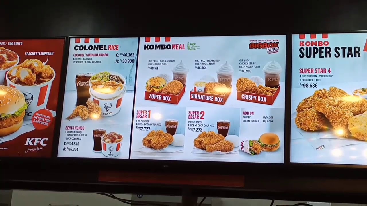 Daftar Menu Makanan dan Minuman Berserta Harga KFC Cabang