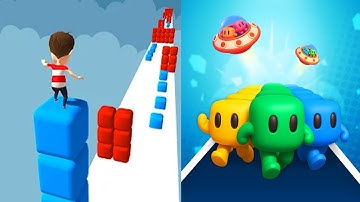 Color Run 3D vs Cube Stacker Surfer Race Games 😱 All Levels Unlocked!