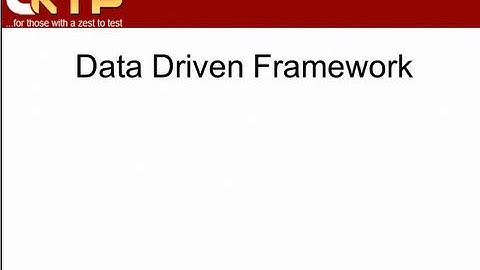 Datadriven Framework in QTP