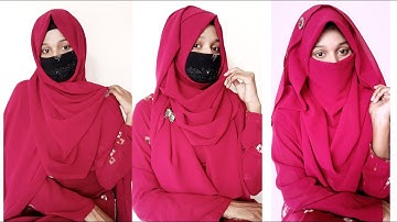 3 different hijab tutorial with jorjet hijab||easy hijab and niqab tutorial||Hijabi