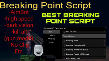 (PASTEBIN)Breaking Point Script (Roblox Breaking Point)Aimbot,high speed,dark vision,kill all etc