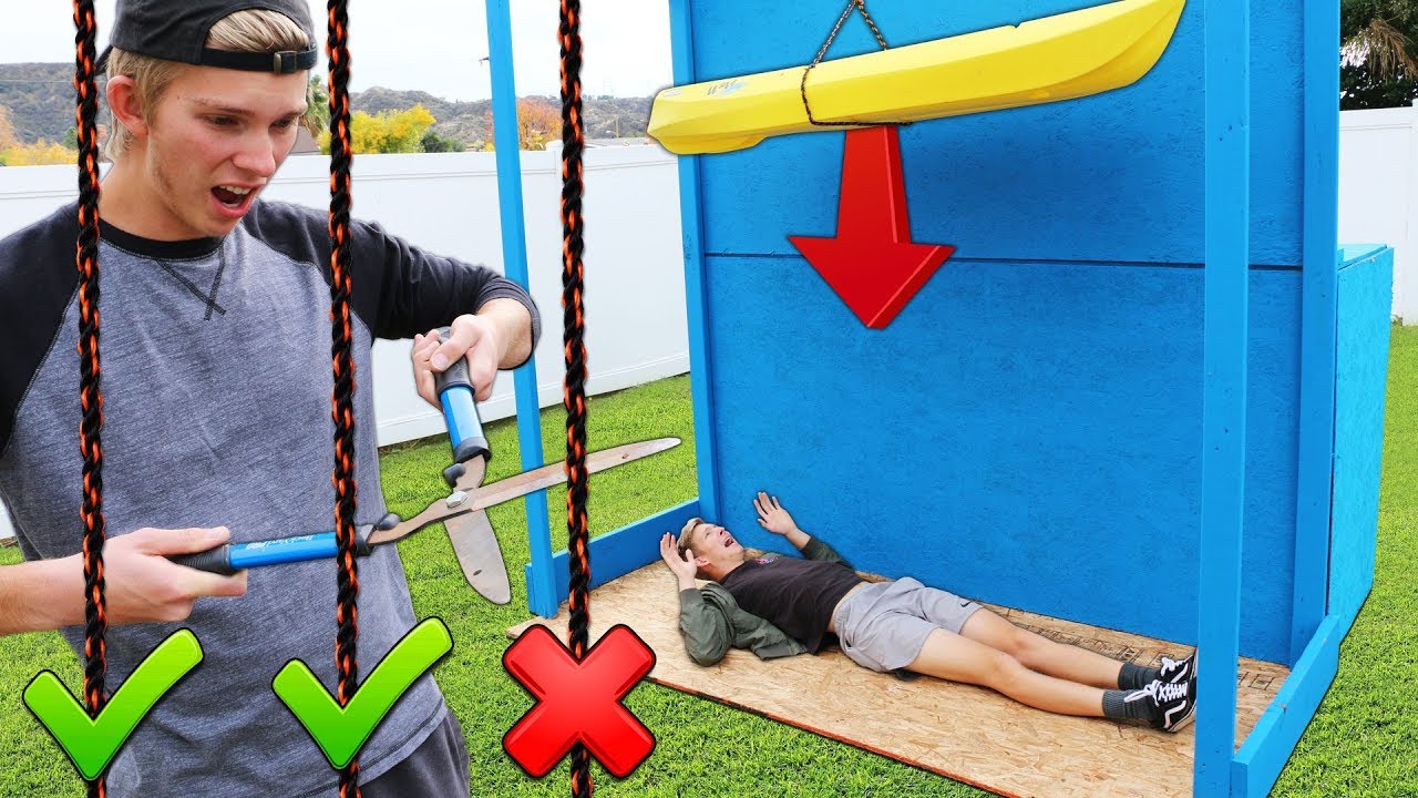 DONT Cut the Wrong Rope!! (EXTREME DROP TEST CHALLENGE) - wetube24.com - 