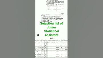 jkssb selection list of junior statistical assistant#jkssb#shorts#JSA#shortsvideo