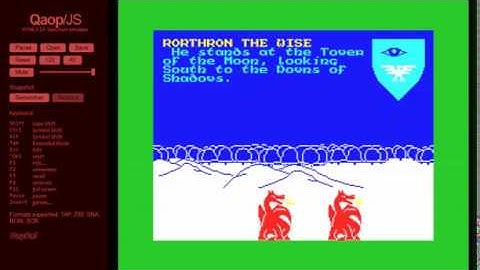 The Lords Of Midnight - ZX Spectrum Sinclair - emulador Qaop JS