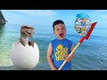 Dinosaur EGG on the BEACH!! Caleb & Mommy Find Giant Surprise Eggs in the Sand! Caleb Pretend Play