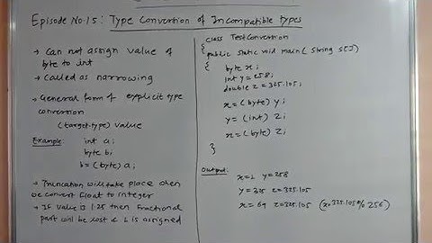 Episode15 Type coversion between incompatible types