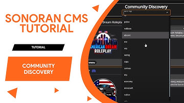 Sonoran CMS Tutorial 10: Community Discovery