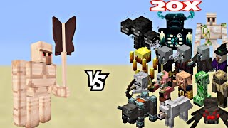 Insane Minecraft fight between 20x all mobs vs mace golem #minecraft #gaming