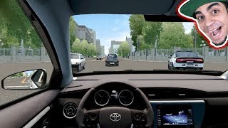 محاكي السيارات : بديت اشتغل تاكسي مع سيارة تويوتا كورولا City Car Driving !! 😱🔥 screenshot 1