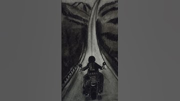 Love for mountains in charcoal powder #graphite #ytshorts #bikers #artshorts #drawing