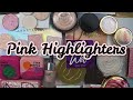 Swatching All My Pink Highlighters #INDIEMAS