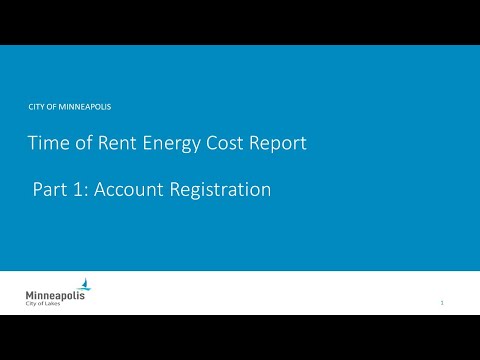 Time of Rent Energy Cost Report: Part 1 – Account Registration