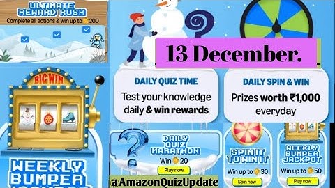 13 Dec Amazon Runs Daily Quiz AnswerToday & daily Quiz answer spin and win Funzone Runs Daily Quiz