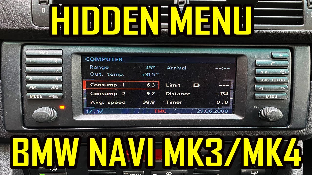 Hidden Menu BMW Navigation MK3 MK4 Sat Nav / Service Mode