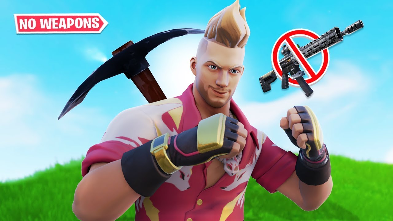 WINNING a game of Fortnite with NO GUNS (so easy) YouTube