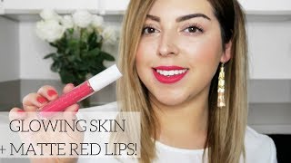 Summer Makeup | Glowing Skin + Matte Red Lips Ft. Flower Beauty!