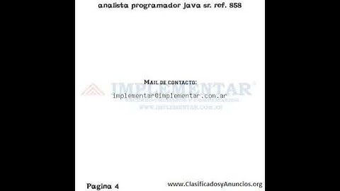 analista programador java sr. ref. 858 Fecha: 29 de julio de 2011
