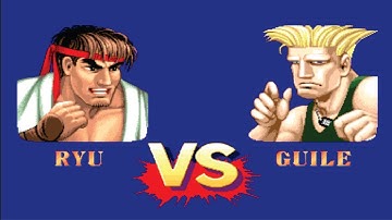 Ryu Vs Guile  Street Fighter ll (Hardest) Battle Match (Street Fighter Lovers)