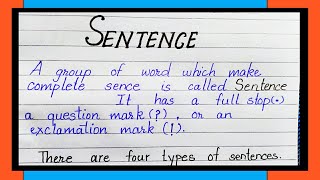 What is Sentence | Definition of Sentence in english | Types of sentences | Sentence kise kahate hai