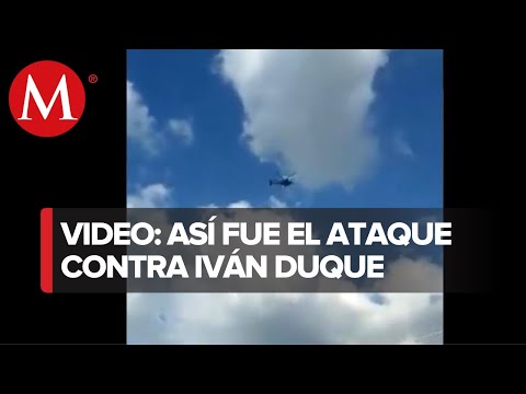 Momento en el que atacan el helicóptero de Ivan Duque