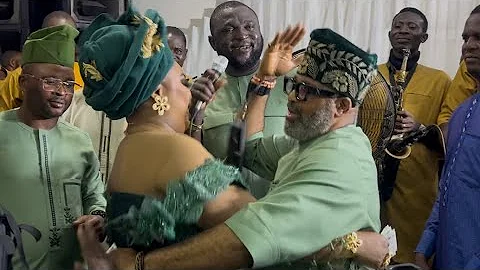 SEE HOW YEMI SOLADE DANCED WITH LAIDE BAKARE ON STAGE AT HER MOTHER’S 70TH BIRTHDAY CELEBRATION 