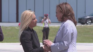 Vice President Kamala Harris arrives in Jacksonville to address Florida's 6-week abortion ban