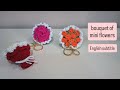 ميدالية بوكيه ورد ميني كروشيه English Subtitle مترجم على الشاشه سهل وبسيط Crochet Handmade 