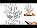 رسم غوكو الغريزة الفائقة انمي دراغون بول طريقة رسم غوكو كيفية رسم غوكو الغريزة المتقنة 
