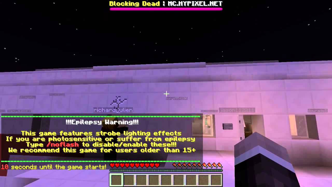 Minecraft Server Hypixel The Blocking Dead รวมคนสู้เอา 