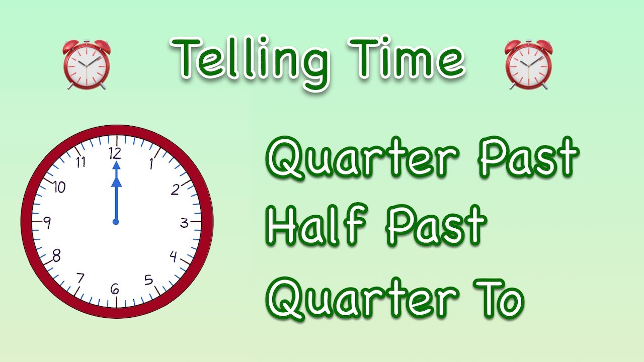 Telling TIME for KIDS! (Quarter Past, Half Past, Quarter To) | Learning ...