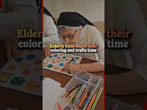 Older Nuns Enjoy Peaceful Moments With Coloring And Crafts Sharing Joy Gentle Smiles Nun Sister 