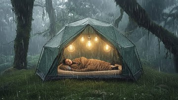 Kamperen in het bos tijdens extreme onweersbuien // breng een nacht alleen door in het rustgevende b