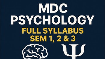 Kolhan University MDC Psychology Full Syllabus | Semester 1 to 3