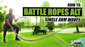 How To Do BATTLE ROPES ALTERNATING SINGLE ARM WAVES | Exercise Demonstration Video and Guide
