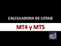 Calculadora de Lotaje MT4 y MT5